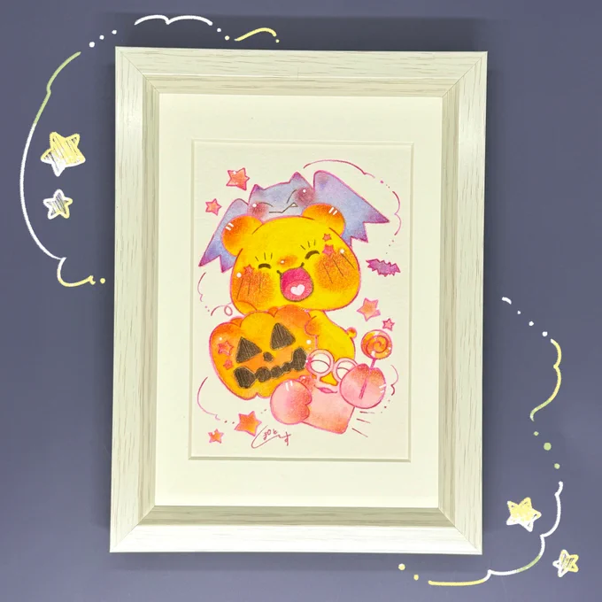 「 わくわくハロウィン準備! 」 2024年10月制作 #ハロウィン #halloween2024 #イラスト