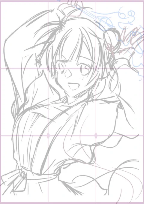 告知イラストができあがるまでのおおまかな工程です。お時間ありましたら息抜きに〜。使用ソフトはクリップスタジオです。①ラフ→②線画→③色塗り→④仕上げ 