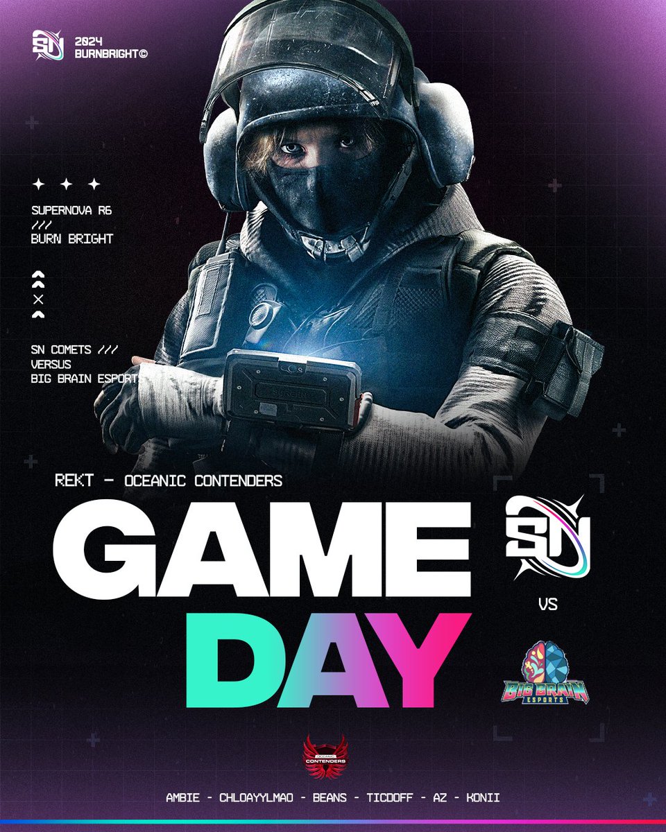 As former legend DJ Khaled would say - ANOTHA ONE 

Tune in for our next <a href="/REKTgn/">REKT</a> contenders match against
<a href="/BigBrainMedia/">Big Brain Media</a>! 

⏰ 7:15 PM AEDT |  3:15 AM EST
⬇️Stream Link Below ⬇️

#BurnBright💫 | $N| #R6Esports