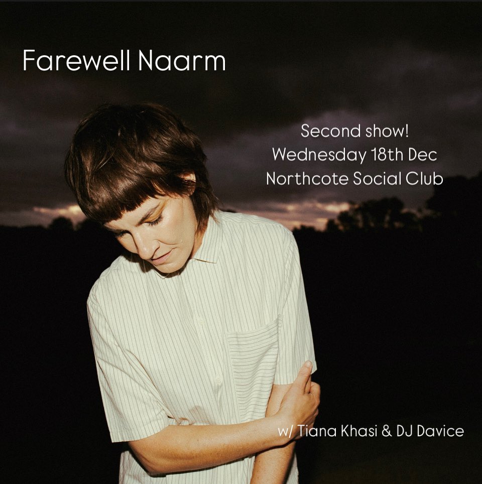 Our first show sold out in a day! A second and final farewell show before I head home to live and study in Aotearoa🍃 tickets.northcotesocialclub.com/outlet/event/6…