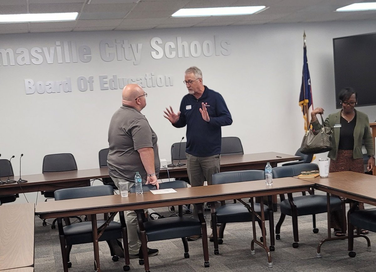 Engaging conversations happening at the TCS Business Advisory Meeting. <a href="/TCSchoolsNC/">Thomasville City Schools</a> <a href="/thomasvillehigh/">THS Bulldogs</a>