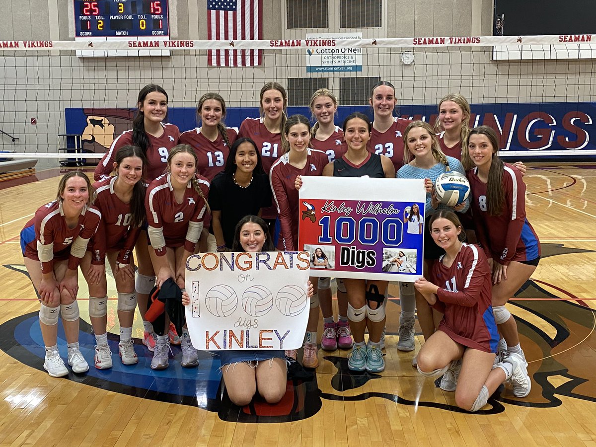 Kinley Wilhelm, our senior Libero, earned her 1,000th career dig tonight against Shawnee Heights!