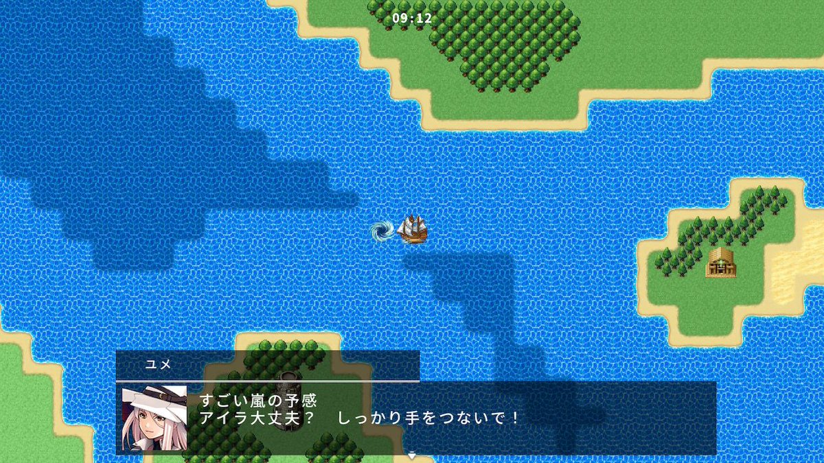 #RPGMAKERWITH
ツクウィズ進捗。人と魔族が共存する小さな港町と人魚伝説。
人魚姫のお話は、おとぎ話のように作りたいですね
いずれは海の渦から海底に行けるようにしよう
アイデアは浮かぶ。のんびりツクっていきます
