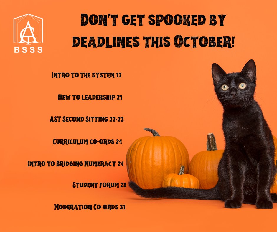 ACT_BSSS's tweet image. Don't get spooked by deadlines this October; check out the calendar on our website! bsss.act.edu.au
Coming to Professional Learning? Make sure you let us know by enrolling using the link of the calendar, and RSVPing to the invite we'll send you.
