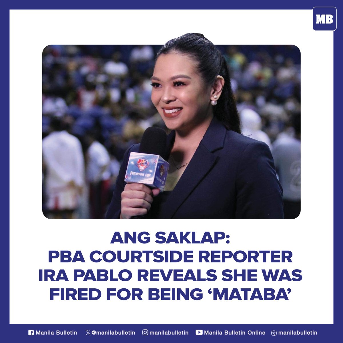 Former Philippine Basketball Association (PBA) courtside reporter Ira Pablo revealed that she was fired two years ago due to her weight.

READ: mb.com.ph/2024/10/15/pba…