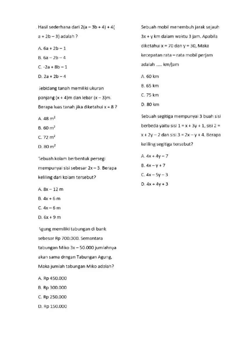 ˖⋆࿐໋ ✦۟    ࣭   ⊹ㅤ𝜗𝜚 Latihan Soal Aljabar (matdas)

#studytwt #AMBISVERSE #snbt2025