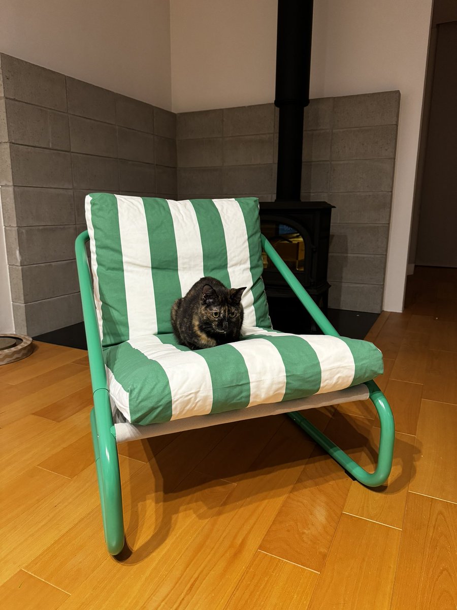 onupidesign's tweet photo. IKEAの椅子？を買いました。ぴっちゃんにはピンクのもふもふベットを買いました。選ばれたのは、IKEAでした、、、 https://t.co/8KZiHHuMgX