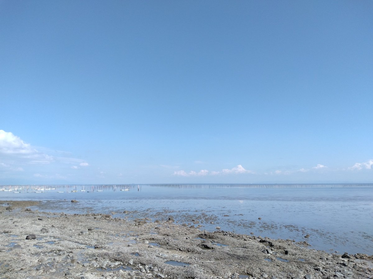 今日の佐賀は快晴です✨
太良町から向こう岸の建物…佐賀空港?が見えてます！素敵な景色🤗
#佐賀県
#太良町