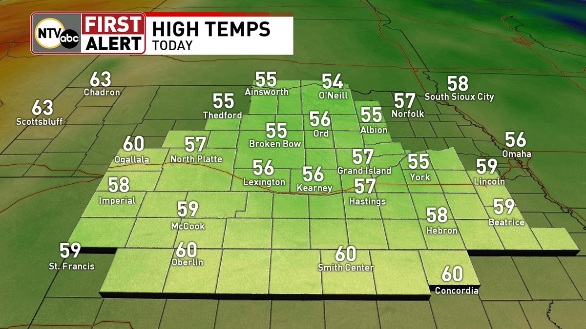 10/15/24

A little chilly out there today with highs into the mid and upper 50s for most. We will see a gradual climb in temps the next couple of days but winds will remain strong.