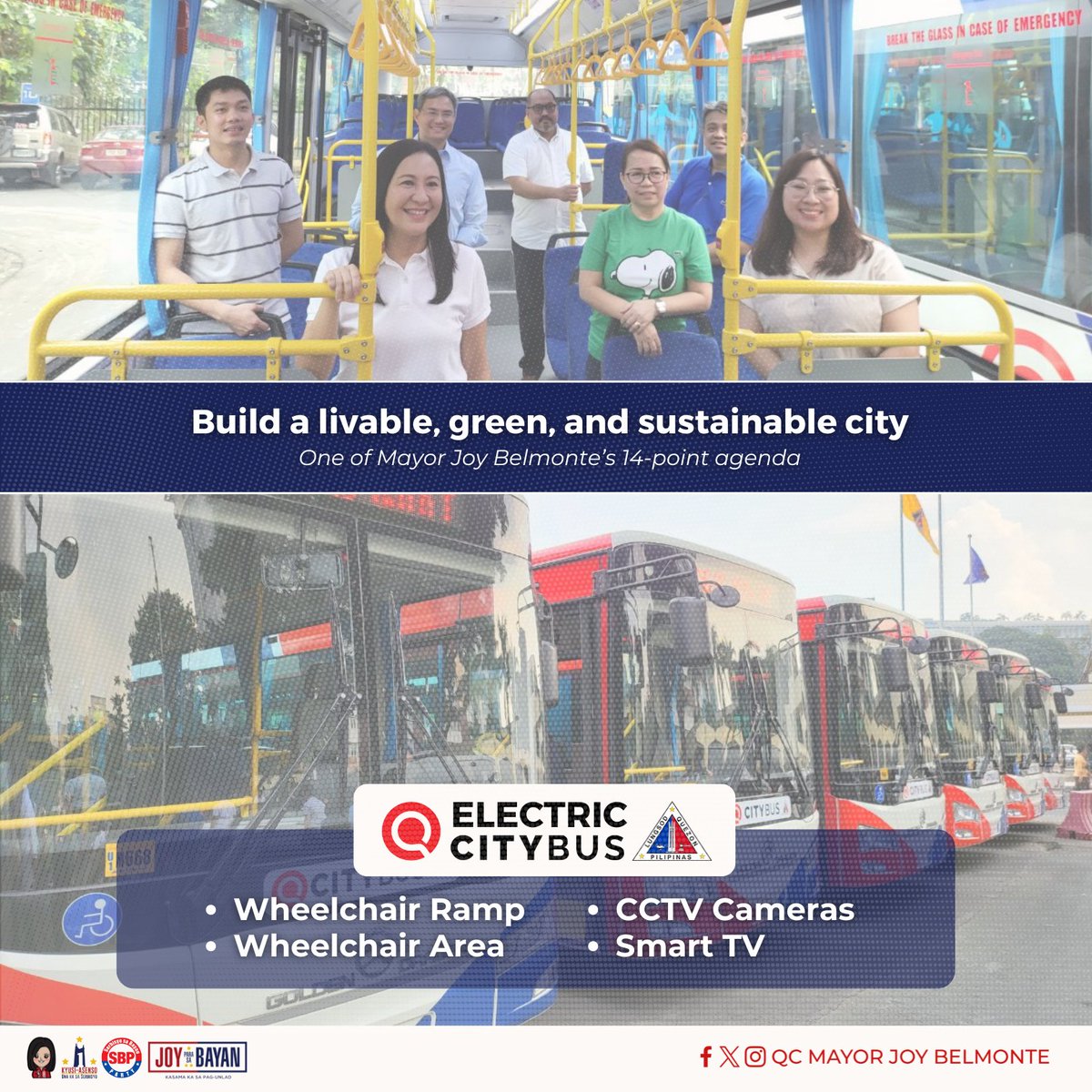 QCitizens, abangan ang pag-arangkada ng Electric QCity Bus sa ating lungsod! ✨

Antabayanan lamang ang anunsyo sa Quezon City Government Facebook Page para sa petsa ng pag-byahe at sa magiging ruta nito.

#JoyParaSaBayan #KasamaKaSaPagunlad #SerbisyoSaBayan #UnaKaSaSerbisyo