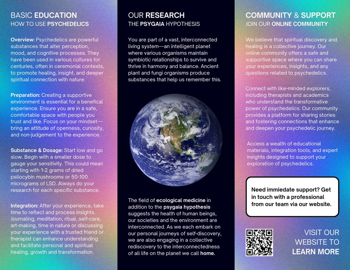 Psygaia's tweet photo. We’re looking for feedback on our brochures which we will be distributing at mushroom dispensaries in Vancouver and psychedelic-related events around the US and Canada. Please share thoughts and suggestions in the comments! https://t.co/w4wcrNqo1H