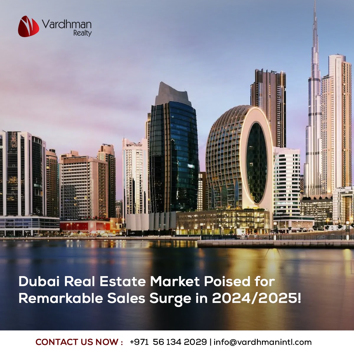 VardhmanReality's tweet photo. Dubai's real estate sector is set for another strong year, with record sales and rising property values. In July 2024, property sales hit AED 49.6 billion ($13.5 billion), a 31.6% increase from last year! https://t.co/0QdlsbA2m2