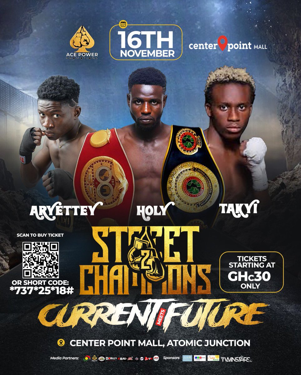 AcePowerBoxing's tweet photo. We have the future of Ghana Boxing on one bill at the #centrepointmall #atomicjunction - come and see @maryeetey_gs @holydorgbetor and @ringwarrior95 come November 16. https://t.co/c260m3ooeo