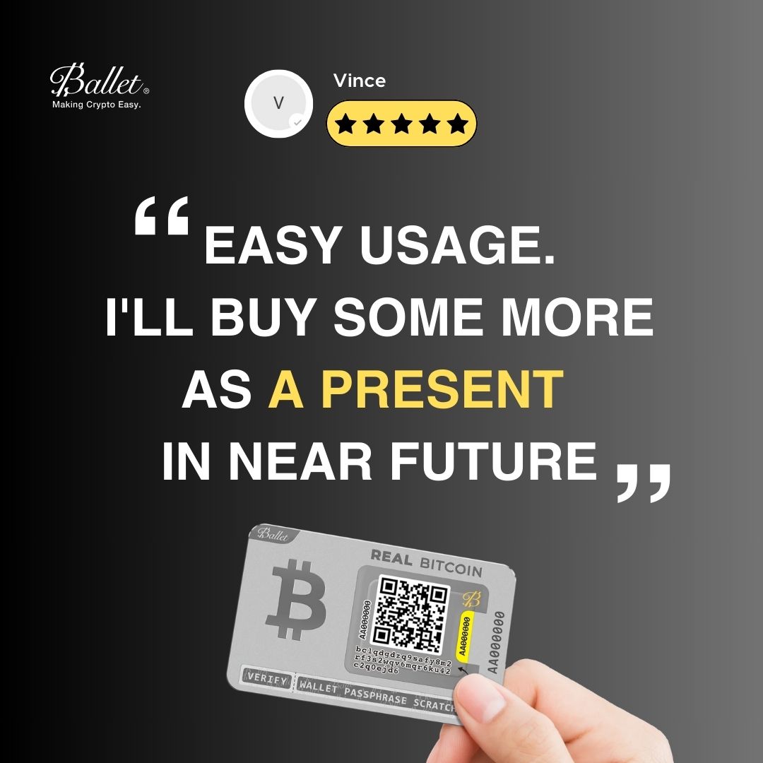 BalletCrypto's tweet photo. We're excited to share a new customer review from Vince: "Easy usage: The cold storage is easy to use. I'll buy some more as a present in near future." 
🧡Thank you, Vince! 

📷 Learn more about Ballet Cold Storage Wallet: https://t.co/B1D6wiHip9

#BalletCrypto #cryptowallet #coldstorage #crytocurrency #giftideas #cryptogift #cryptocard