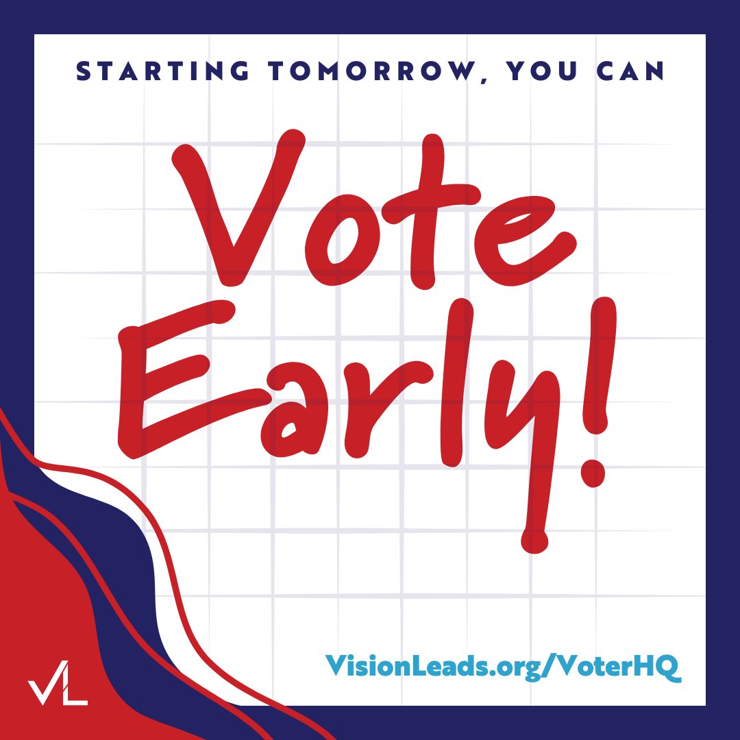 Early voting starts TOMORROW! Head over to VisionLeads.org/VoterHQ to learn more! #IowaVoter #VisionLeads #Vote #TheVotersAreComing