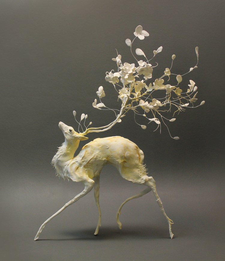 Petal deer, 2012 by Ellen Jewett, sculptor known for her often surreal depictions of animals #WomensArt