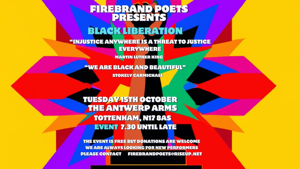 What's on at The Antwerp this week?

Tues 
Poetry with Black Liberation theme for Black History Month - 7:30pm onwards. 

Weds
Irish Music - 7:30pm onwards.

Thurs
Pub Quiz - 7:30pm for 8pm start.

Fri
Selector's Showcase 

Sat
Join us for Spurs pre-post match drinks!