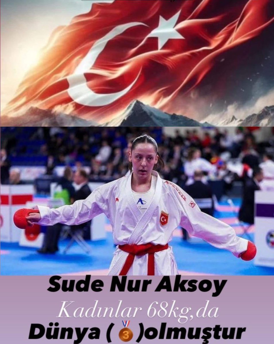 🥋İtalya’da düzenlenen 13.üncü Dünya Karate şampiyonasında sporcumuz;
🥉Sudenur Aksoy Kadınlar 68 kg kategorisinde Bronz madalya alarak Dünya 3’üncüsü olmuştur.
Sporcumuzu ve antrenörümüzü tebrik eder,başarılarının devamını dileriz.
<a href="/mansuryavas06/">Mansur Yavaş</a> <a href="/ZTekbudak/">Zafer Tekbudak</a> <a href="/Gokhanbozdogan_/">GÖKHAN BOZDOĞAN</a>