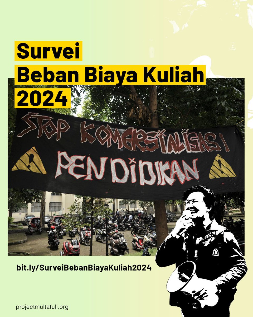 Bantu kami meliput tentang beban berat mahasiswa di Indonesia dengan mengisi survei melalui tautan berikut ini 👉🏻 bit.ly/SurveiBebanBia…

Ada sedikit bonus Rp50.000 untuk 10 responden yang kami pilih secara acak.

Terima kasih banyak.