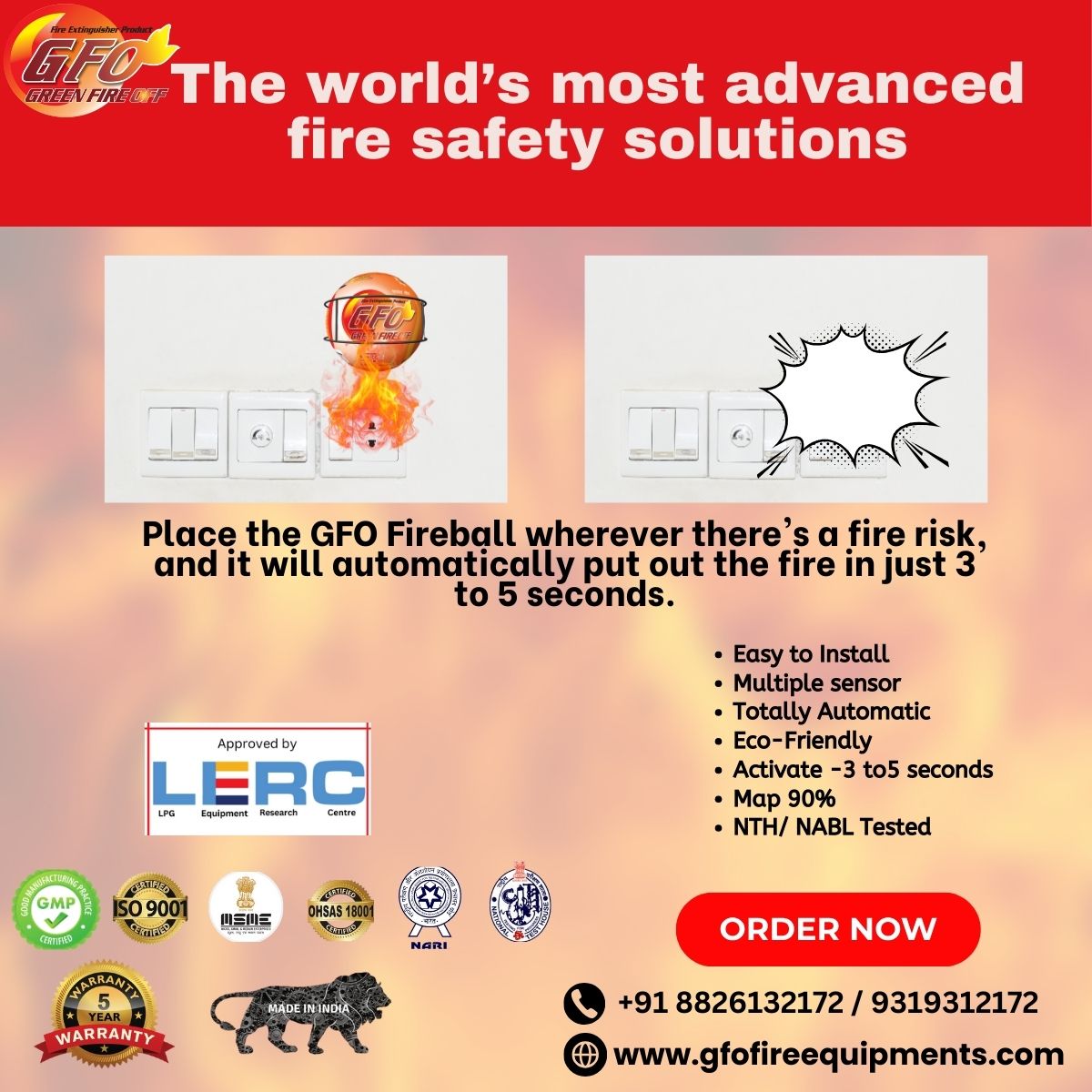 Gfofireball's tweet image. Just place it, and let the GFO Fireball do the rest! Effortless fire safety that activates when it’s needed most. 🏠🔥 
.
.
.
#SmartFireSafety #AutomaticProtection #FireballTech #InnovativeSafety #FireSafetySimplified #StaySafeAlways #FirePreventionRevolution