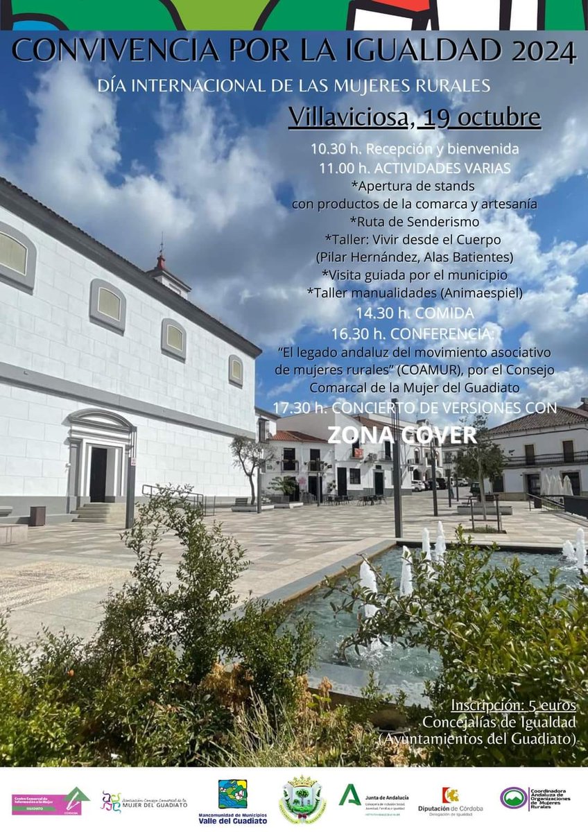 Andalucia_Rural's tweet photo. La Coordinadora de Organizaciones de Mujeres Rurales #COAMUR organiza el I Encuentro Legado para el Futuro de las #MujeresRurales
📍 Espiel y Villaviciosa de Córdoba
🎯 Visibilizar el papel social y cultural de las mujeres en los pueblos
¡Participa! https://t.co/jSJSzyfrFt https://t.co/pdeRgb7Sua