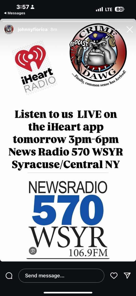 crimedawgpod's tweet photo. Monday, October 14th! #CopTalk #SYR https://t.co/3vVaw2MpUL