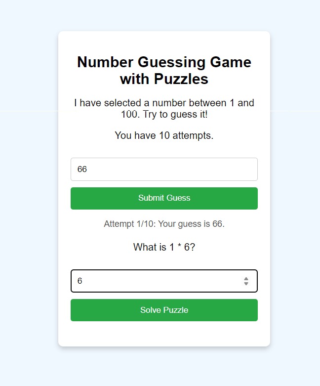 arj_una007's tweet image. 🚀 Excited to share my latest project! 🎉

I&apos;ve built a Number Guessing Game with Puzzles that challenges you to solve puzzles to get hints for guessing the secret number. 
URL:arjun3536.github.io/Number_Guessin…

#NumberGuessingGame #Programming #Python #JavaScript #WebDevelopment  #Coding