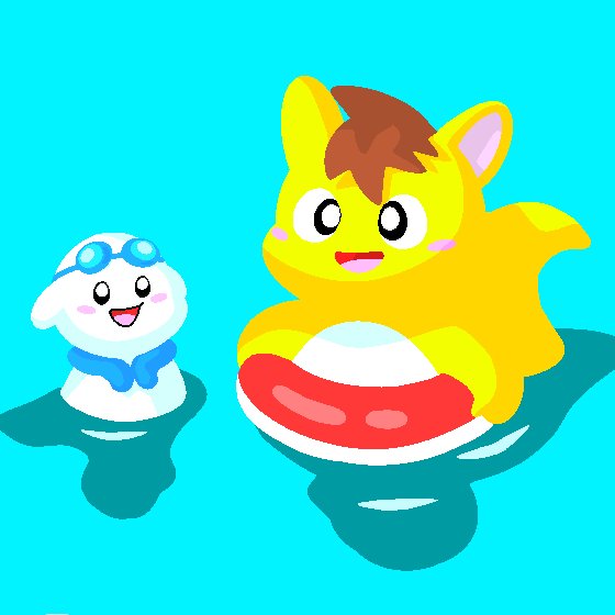 <a href="/bluerabbit_Niko/">すこやかうさぎ【惑星サイズおなか】</a> 左の子ですね。白アザラシの「マイク」といいますw