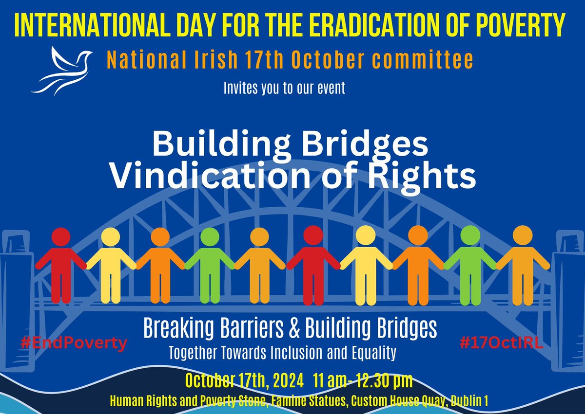 The International Day for the Eradication of Poverty was inspired by Joseph Wresinski  who was himself born in extreme poverty, it was publicly declared that poverty constitutes a violation of Human Rights
#BreakingBarriers
 #EndPoverty  #17octIRL bit.ly/3Boe0y