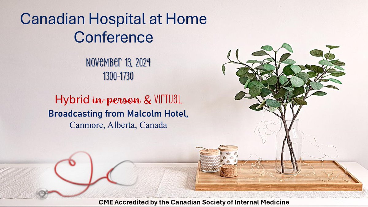FIRST PAN-CANADIAN CONFERENCE ON HOSPITAL AT HOME (HAH)
Register: eur.cvent.me/8KAmv 
CME Accredited by Canadian Society of Internal Medicine

Learn from international and Canadian HAH pioneers. Don’t miss the chance to be part of this transformative conversation!
