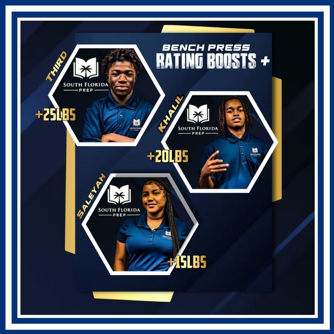 I’m so proud of these kids and their effort in the weightroom and classroom. Our @SoFloPrepSchool students boast a 3.84 average GPA and have seen some incredible improvements in their early performance metrics.  Here are our top movers in vertical jump and bench press 😤🔥