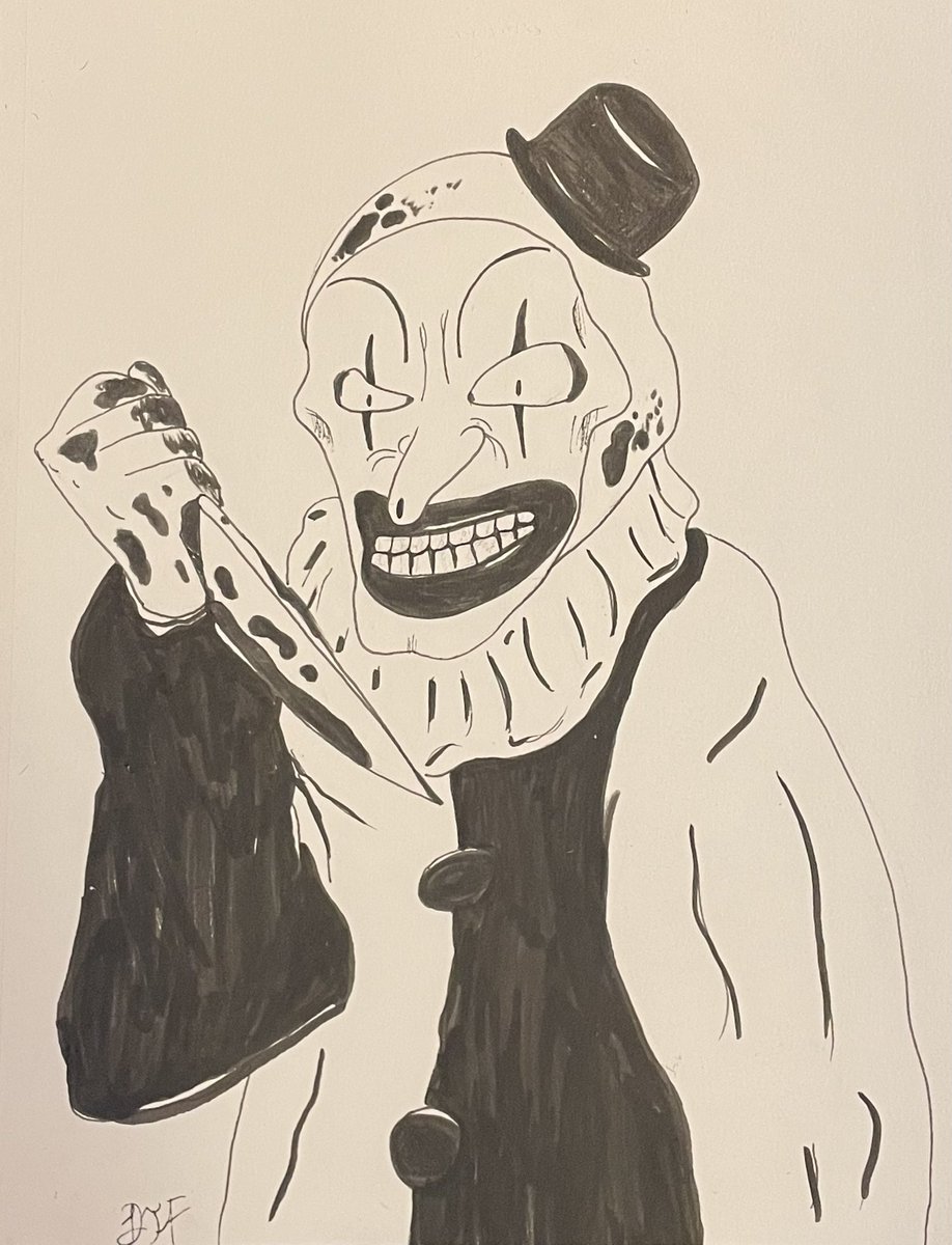 SchneeUndead's tweet photo. Some inktober when I get time lol 

#ink #Inktober #inktober2024 #Terrifier3 #Halloween https://t.co/rHnILpi2pF