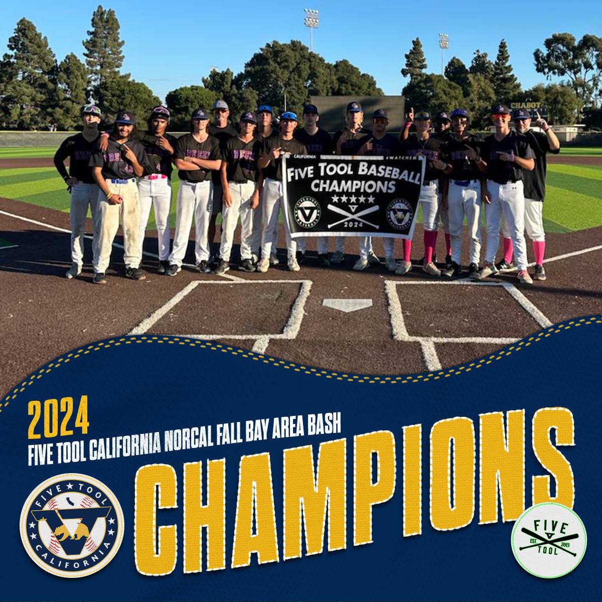 Five Tool California (@fivetoolca) on Twitter photo 🏆Champions🏆
Congratulations to Delta Breeze Baseball Academy on winning the 17/18U Division of the <a href="/FiveTool/">Five Tool Baseball</a> California NorCal Fall Bay Area Bash.
#WatchEm 🏆Champions🏆
Congratulations to Delta Breeze Baseball Academy on winning the 17/18U Division of the <a href="/FiveTool/">Five Tool Baseball</a> California NorCal Fall Bay Area Bash.
#WatchEm