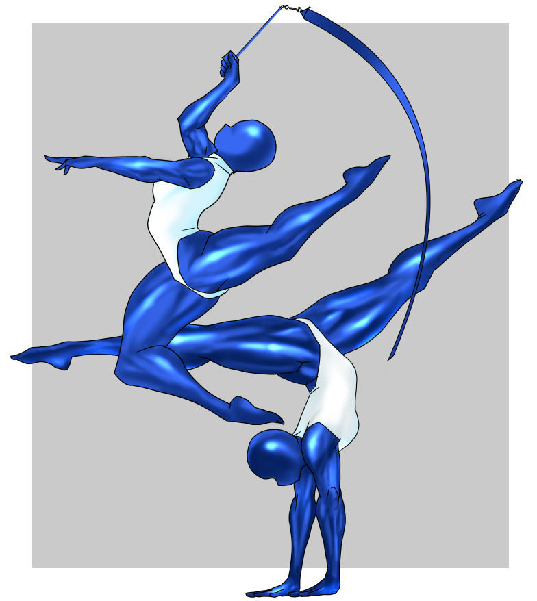 今日は「スポーツの日」。
私の場合スポーツ関係で描いて楽しいのは、やはり器械体操とか新体操とかなのですわ～!! 