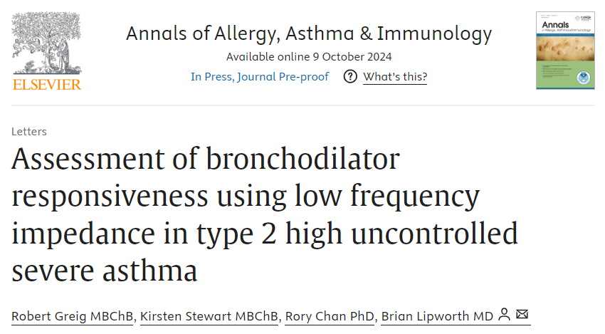 AlfredoPachasMD's tweet photo. 🔥🔥Assessment of #Bronchodilator #Responsiveness using #Oscillometry in Type 2 High Uncontrolled #Severe #Asthma 🔬
💡 Overview
This observational study aimed to determine if low-frequency #oscillometry (#AO) offers advantages over traditional spirometry in evaluating bronchodilator responsiveness (change comparable) in patients with type 2 high uncontrolled severe asthma (T2H). 🫁
💭 Are the results valid?
💪#Strengths:
✅The study addresses an important clinical question—improving BDR assessment in severe asthma patients with low FEV1 response. 📈
✅It uses AO, which has the potential to capture small airway function, often missed in traditional spirometry. 🌬️
✅The exclusion of patients undergoing biological treatments enhances sample homogeneity. 👩🔬
⚠️ #Limitations:
🔻No control group: This weakens the ability to compare and validate the findings. 🤔
🔻Single time-point measurement without long-term follow-up reduces the ability to assess the sustainability of the results. ⏳
🔻Patients with low-type 2 asthma were omitted, limiting the generalizability to broader asthmatic populations. 🌍
🔻The arbitrary threshold (30%) for defining a response in AO might introduce bias. ⚖️
🧪 Key Findings
🔵71% of patients who did not exhibit a significant BDR (<12% change in FEV1) showed responsiveness using AO (R5 and AX). 🔬
🔵AO demonstrated higher sensitivity in detecting changes in the small airways, potentially offering better diagnostic utility in severe asthma management. 🫁✨
🎯 Practical Implications
This study suggests that low-frequency oscillometry (AO) can provide a more sensitive measure of bronchial reversibility, particularly in patients with severe asthma and low FEV1 response. It may help clinicians better assess small airway involvement and optimize treatment strategies. 💊
💡 What’s Next?
Future studies should incorporate:
✔️A control group for better comparison 🔄
✔️Longitudinal follow-up to assess the persistence of the bronchodilator response over time 📅
✔️Include patients with low-type 2 asthma for broader applicability 🌐
🧑⚕️ Final Thoughts
This study highlights the value of complementary diagnostic tools like AO in asthma care, but further research is needed to confirm its cost-effectiveness and impact on clinical decision-making.
Integrating AO with conventional methods may improve the personalization of asthma treatments. 🌍💡
▶️https://t.co/DBEuFd7nOU
@doclip1
