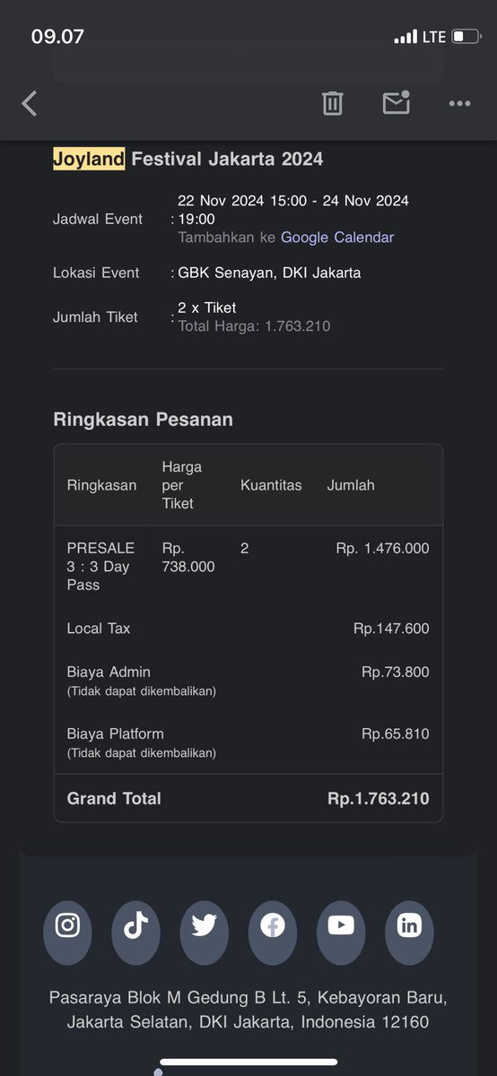 WTS 2 tiket Joyland 2024, 3 day pass.
Jual keduaduanya ya, gak bisa satu aja.
Klo mau cod di bandung boleh.
Price Rp 1.650.000