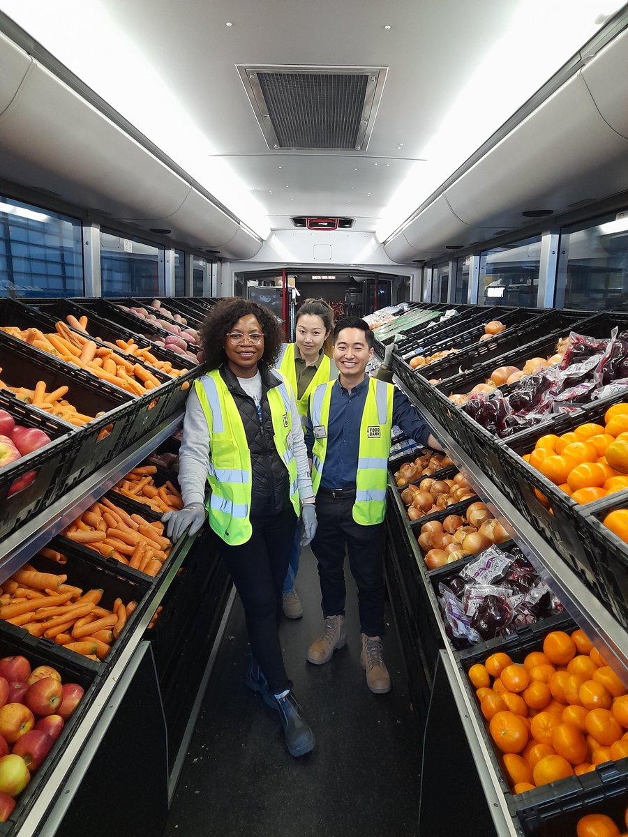 Fighting hunger onboard our community partner <a href="/FoodbankVic/">Foodbank Victoria</a>'s mobile supermarket bus! Last week, volunteers from Port of Melbourne packed 1,809 kilos of food - the equivalent of 3,618 meals.

Since 2018, we have provided more than 2 million meals to Victorians in need through