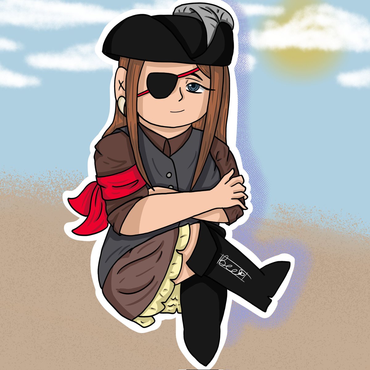 PrintedPult's tweet photo. Day 13 of AA Halloween is Miss "Intellectually Attracted": Lana Skye as a Pirate!!

#AceAttorney https://t.co/Zr32X96q8q