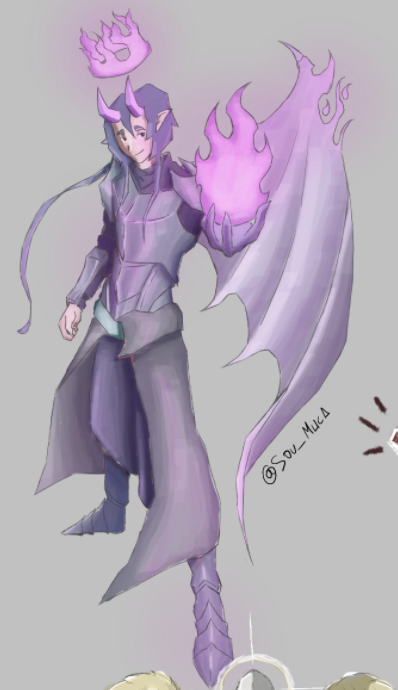 S0U_Apollo's tweet image. um desenho q fiz a umas semanas durante uma live usando o magma, tive q fazer o personagem baseado em uma ficha de rbg aleatória, e tirei um rei demônio