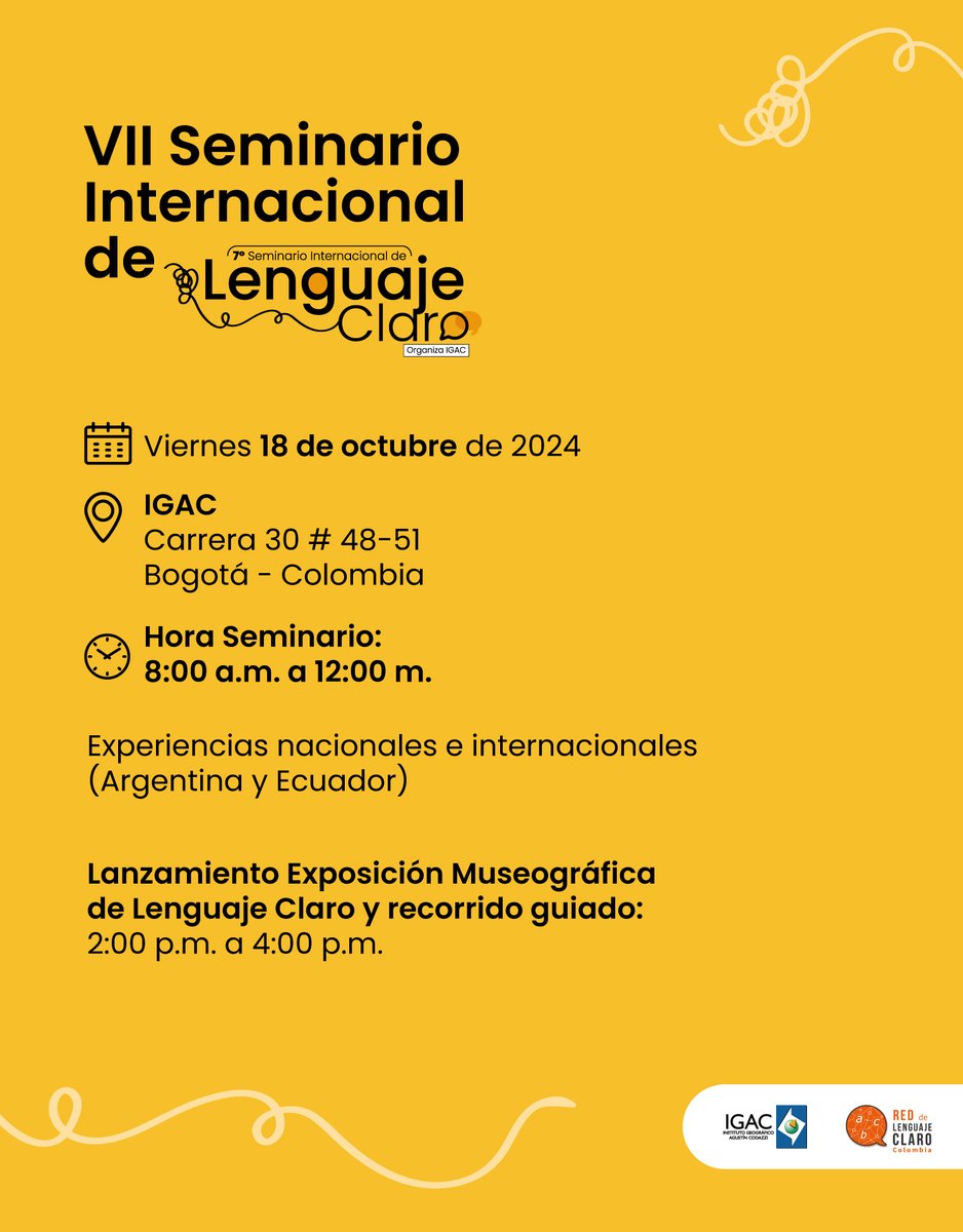 Este🗓️18 de octubre, junto a <a href="/Red_LClaroCol/">Red de Lenguaje Claro Colombia</a>, inauguraremos el VII Seminario Internacional de #LenguajeClaro, con Argentina como país invitado.🤩

🗣️¡Acércate, comparte y experimenta un intercambio de saberes del lenguaje que nos une!

💻Transmisión en: 🔗youtube.com/live/weKBTdWEK…