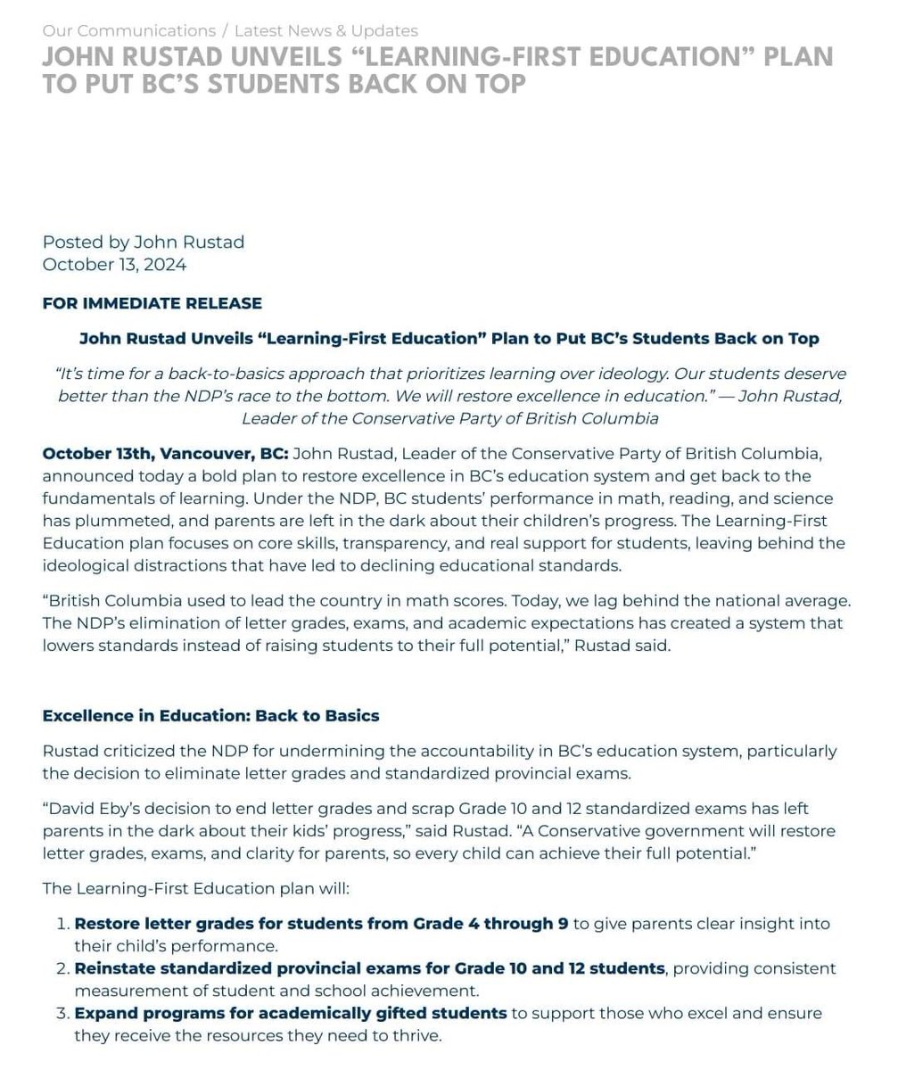SpencerKSL's tweet image. - the BcCons unveiled their “plan” for education - only to quickly remove it …. Interesting can’t imagine why….. #bcpoli #bccons #NDP