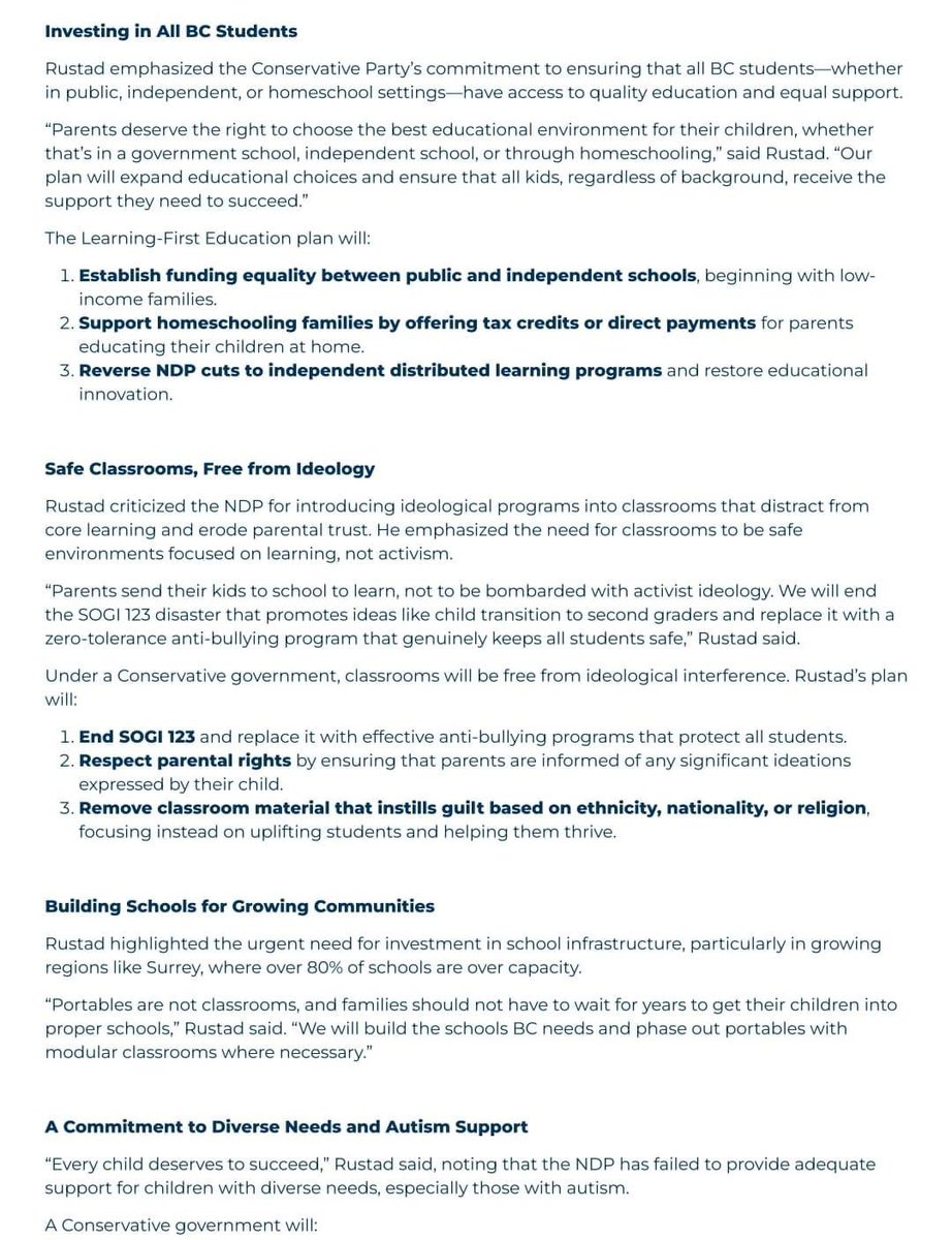 SpencerKSL's tweet image. - the BcCons unveiled their “plan” for education - only to quickly remove it …. Interesting can’t imagine why….. #bcpoli #bccons #NDP