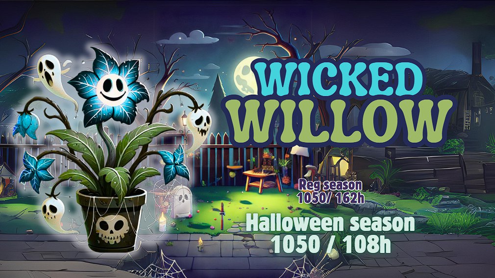 gardensofton's tweet photo. Haunted Seed Plant Reveal #1: Meet the Wicked Willow!🎃 

 As we creep closer to the Haunted Seed Event (starting October 15 through October 31!), it’s time to reveal the first of our exclusive Halloween plant Wicked Willow! https://t.co/HLIlp7ctmH