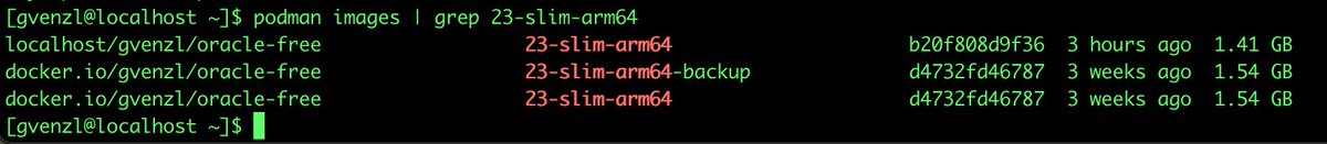 A little change but a change nevertheless, another -100MB or so less to download when you use the gvenzl/oracle-free #Docker images