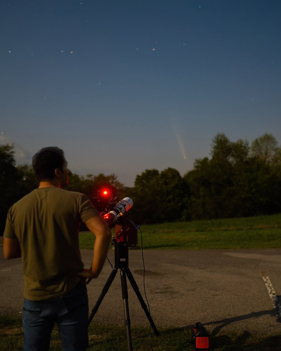 rami_astro's tweet photo. I drove to a dark site to captur Comet Atlas A3, what an incredible scene and experience. Here are some images I captured tonight #CometC2023A3 https://t.co/7FkuE8t0Lh