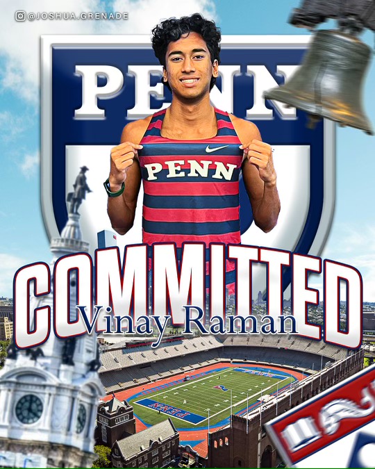 Hershey Track &amp; Field standout Vinay Raman is heading to UPenn next year! They will be getting one of Hershey's best distance runners of all time!!🔥 Congrats Vinay! <a href="/CentralPARunner/">CentralPARunner</a> <a href="/Raman8Vinay/">Vinay Raman</a>
<a href="/DtsdTrojans/">DTSD Trojans</a> <a href="/PennTrackXC/">MileSplit Pennsylvania</a> <a href="/PennTrack/">Penn Track & Field/XC</a>