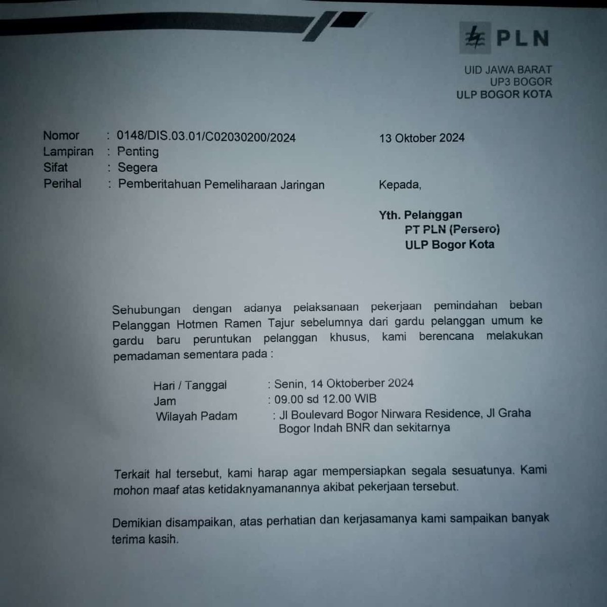 Normalkah hanya karena ada pemindahan beban sebuah resto berdampak ke pemadaman listrik di bbrp area? <a href="/pln_123/">PT PLN (Persero)</a>