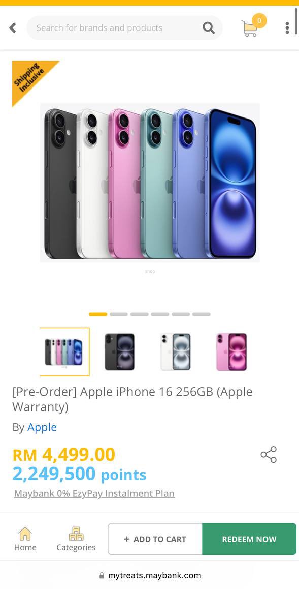 NikShariff92's tweet photo. Korang tahu tak, dengan guna point dekat credit card je, dah boleh redeem iphone dan macam2 lagi gift best? 🤩

Sebab tu penting kene tahu CC mana yg bagi banyak benefits. Semua CC ada bagi points tak kisah jenis bank.

A thread — https://t.co/RBPIePGwV1