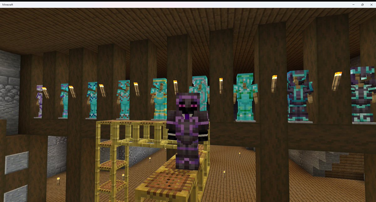 freezeblueberry's tweet photo. I finally collected all the Netherite armors in all diamonds armor trims in my Realm server. 
Btw, I love the Amethyst one ❤️

#Minecraft #MinecraftServer #Minecraftcollection #Vtuber #新人Vtuber https://t.co/2Ez8nBsqKL