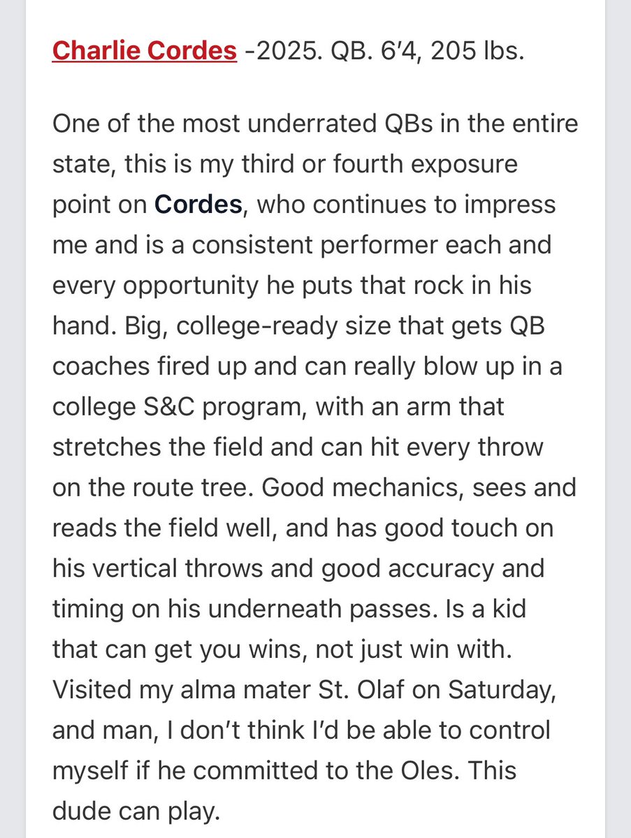 Thank you for the write up <a href="/OJW_Scouting/">PrepRedzone Oliver</a>!